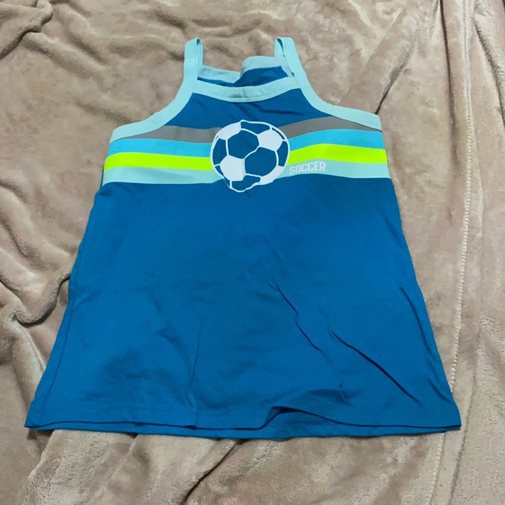 Blue justice soccer shirt